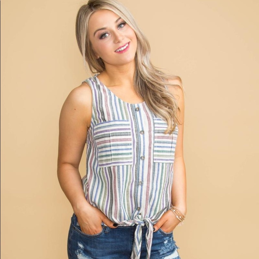 Striped Knot Top